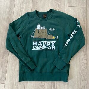 todd snyder LL bean snoopy collab green sweatshirt size L